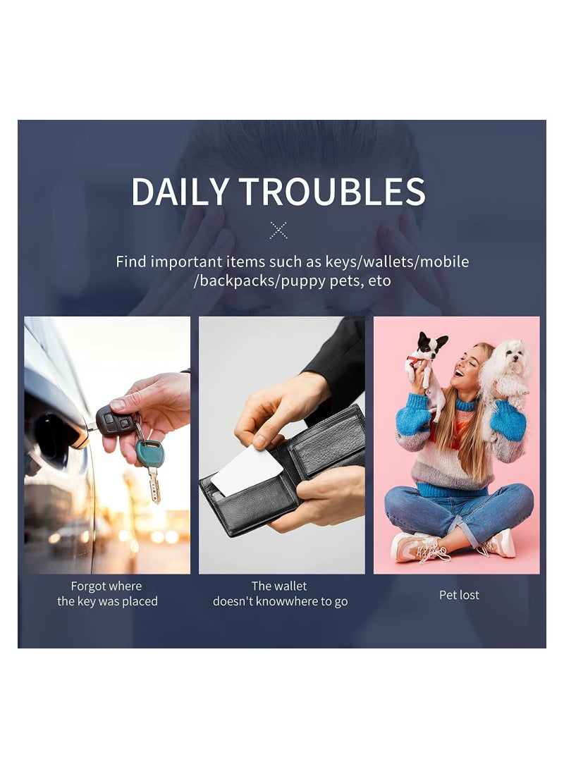 4 Pack Bluetooth Key Finder Locator, Mini Anti Lost Item Finder Tag Key Tracker Alarm For Pet, Key, Wallet, Luggage, Compatible With Ios And Android, with Key Ring (White, Black, Pink, Oranger, Round) - Image 2